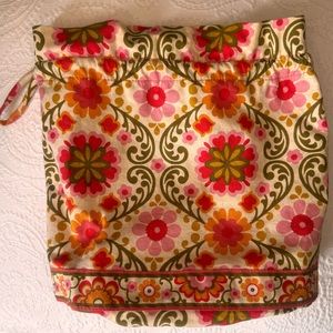 Vera Bradley Bucket Travel Bag folkloric Drawstring Vinyl Liner Quilted